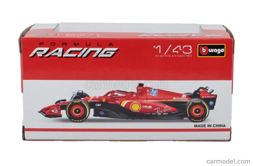 Bburago Ferrari F1 Sf-24 Team Scuderia Ferrari N16 Winner Monaco Gp 2024 Charles Leclerc 1:43 červeno-čierna