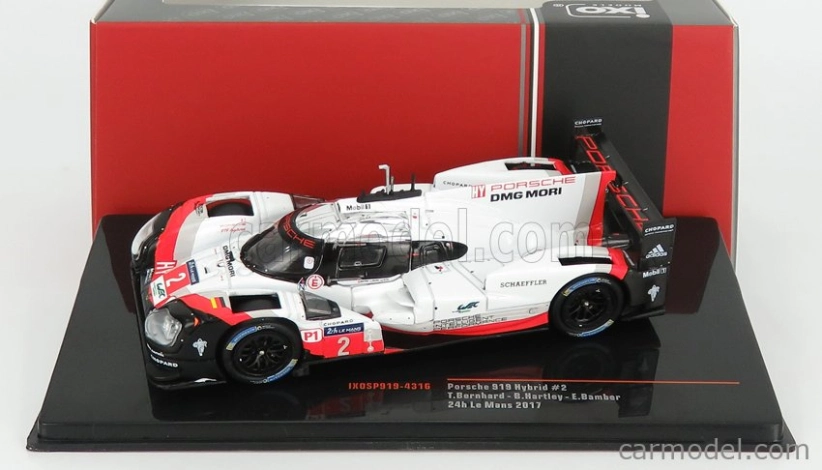 Ixo-models Porsche 919 Hybrid 2.0l Turbo V4 Team Porsche N 2 Winner 24h Le Mans 2017 T.bernhard - E.bamber - B.hartley 1:43 Biela červená čierna