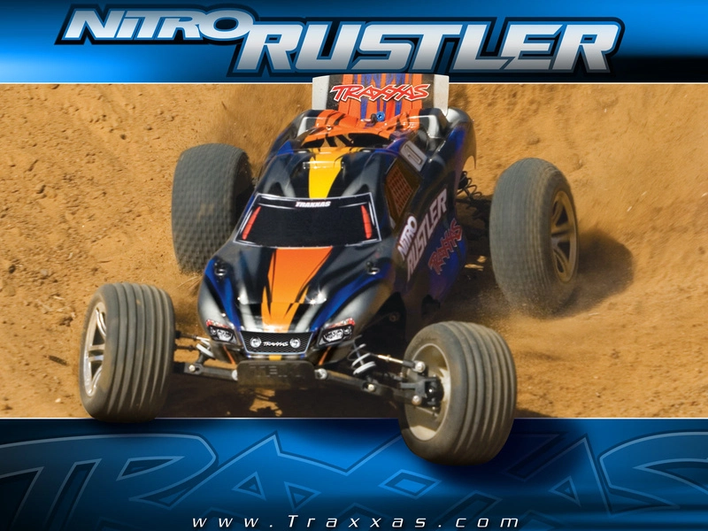 RC auto Traxxas Nitro Rustler 1:10 TQi RTR, modrá