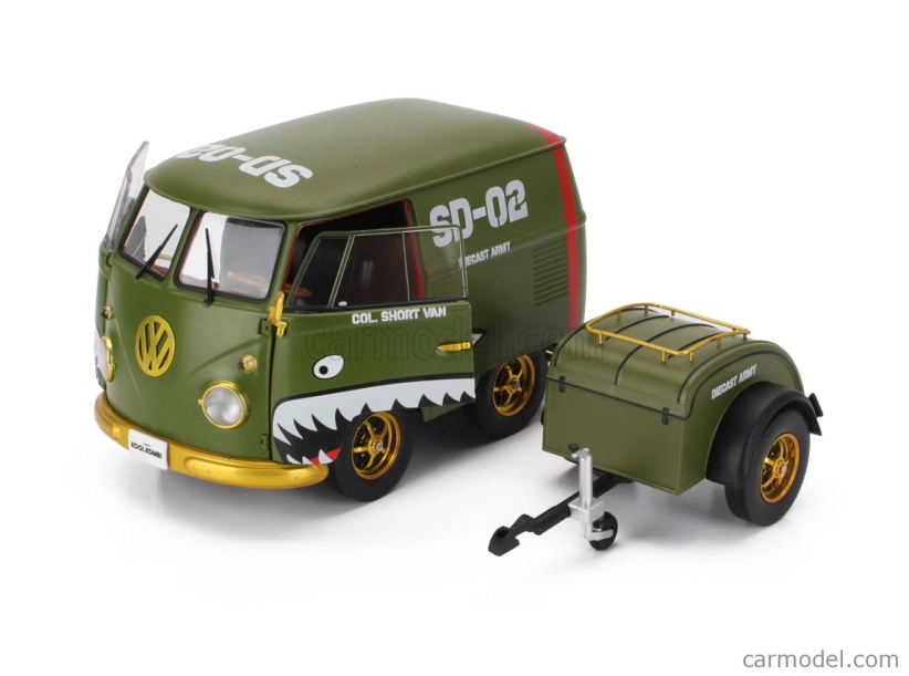 Solido Volkswagen T1 Van Kool Combi With Trailer 1950 1:18 Zelená