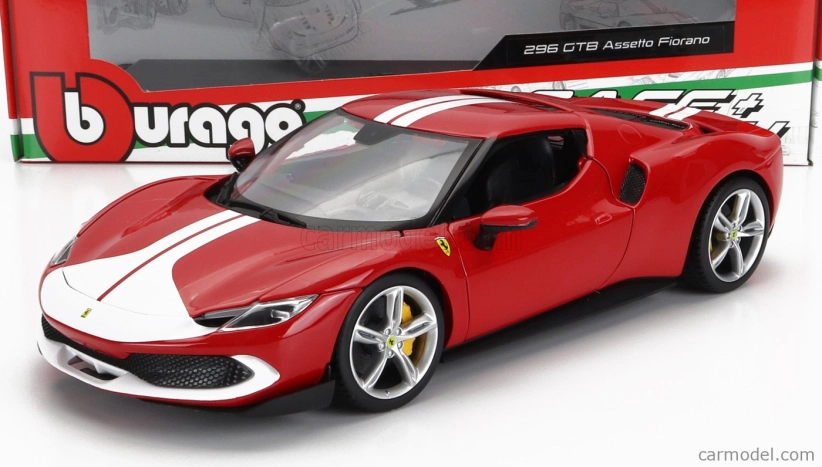 Bburago Ferrari 296 Gtb Assetto Fiorano 2022 1:18 červeno-biela