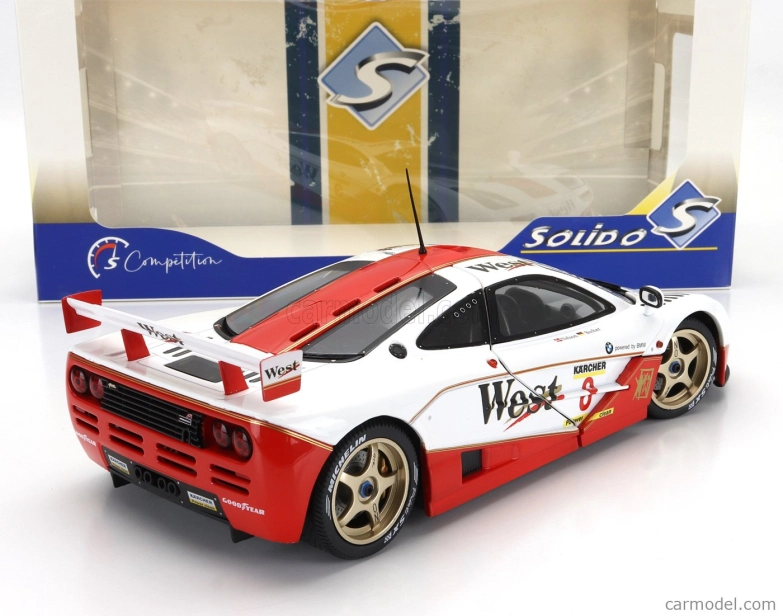 Solido Mclaren F-1 Gtr Bmw V12 Team West N 8 Bpr Gt Endurance 1995 John Nielsen - Thomas Bscher 1:18 Bílá Červená