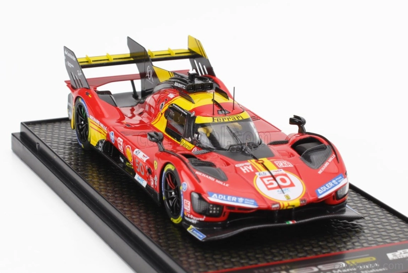 Bbr-models Ferrari 499p 3.0l Turbo V6 Team Ferrari Af Corse N 50 Winner 24h Le Mans 2024 Antonio Fuoco - Miguel Molina - Nicklas Nielsen 1:43 Červená Žltá Čierna