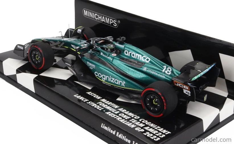 Minichamps Aston martin F1 Amr23 Team Aramco Cognizant N 18 Australian GP 2023 Lance Stroll 1:43 Green