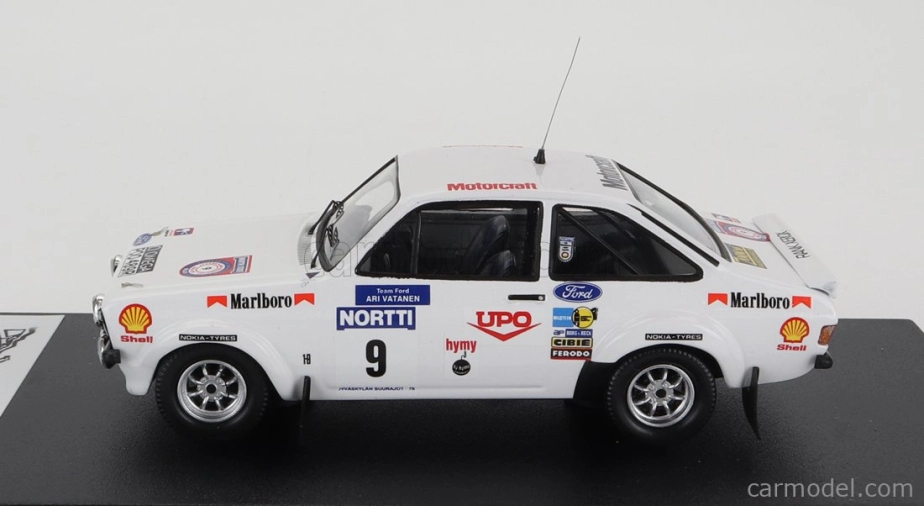 Trofeu Ford england Escort Mkii (nočná verzia) N 9 Rally 1000 Lakes 1976 A.vatanen - A.aho 1:43 Biela červená