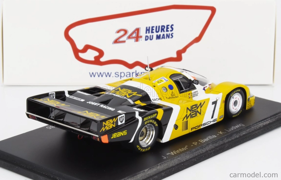 Spark-model Porsche 956 Lh Team New-man Joest Racing N 7 Winner 24h Le Mans 1985 K.ludwig - P.barilla - J.winter 1:43 žltá čierna