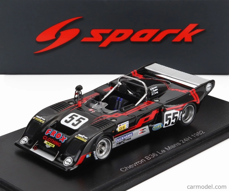 Spark-model Chevron B36 1750cc S4 Team Chevron Racing Car N 55 24h Le Mans 1982 Martin Birrane - John Sheldon - Neil Crang 1:43 Black Red