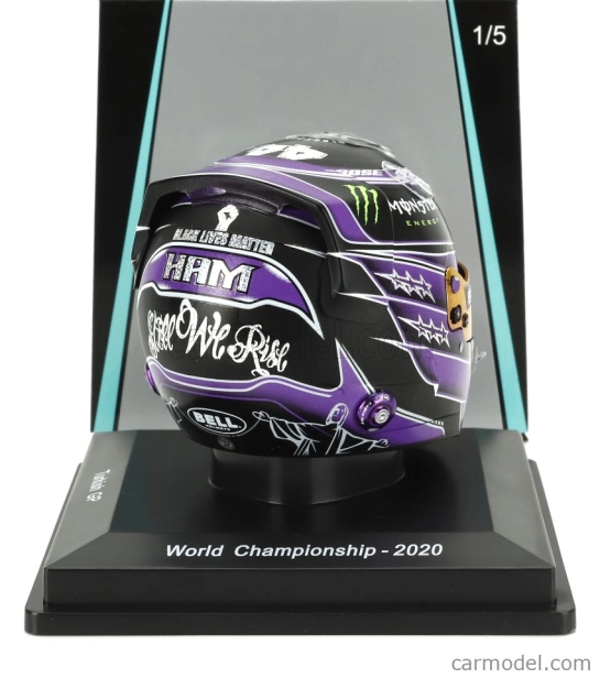 Spark-model Bell helmet Casco Helmet F1 Lewis Hamilton World Champion Team Mercedes Amg Petronas W11 N 44 Winner Turkish Gp 2020 - 7 Time World Champion 1:5 Fialová S Černou