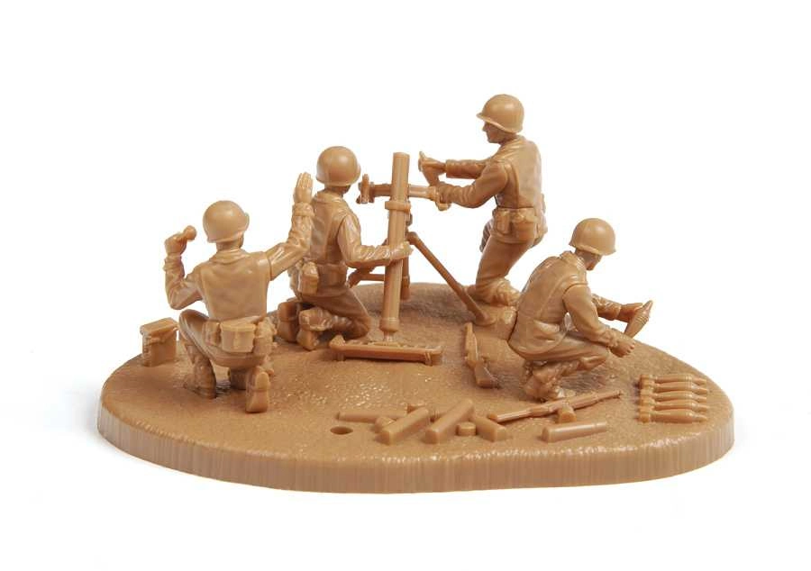 Zvezda figúrky US 81 mm Mortat w/crew (Snap Fit) (1:72)