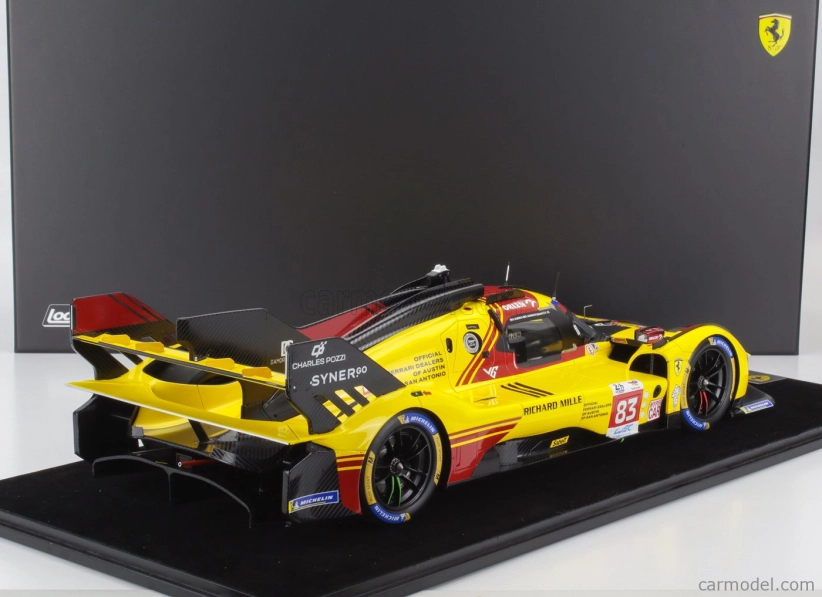 Looksmart Ferrari 499p 3.0l Turbo V6 Team Af Corse N  83 24h Le Mans 2024 Robert Kubica - Robert Shwartzman - Yifei Ye 1:12 Žlutá Červená