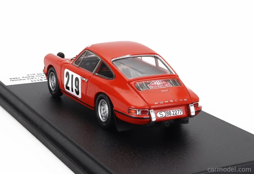 Trofeu Porsche 911t Coupe N 219 10th Rally Montecarlo 1968 Bjorn Waldegaard - Lars Helmer 1:43 Orange