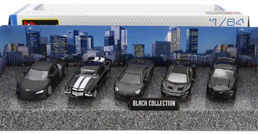 Bburago Audi R8 – Chevrolet Camaro Z/28 – Lamborghini Aventador – Centenario – Ford Usa Mustang 1:64 Black