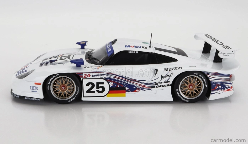 Werk83 Porsche 911 3.2l Gt1 Evo Team Porsche Ag N 25 24h Le Mans 1997 H.j.stuck - T.boutsen - B.wollek 1:18 Biela