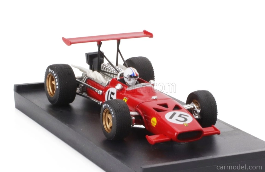 Brumm Ferrari F1 312 N 15 Spain Gp 1969 Chris Amon - s figúrkou vodiča 1:43 červená biela