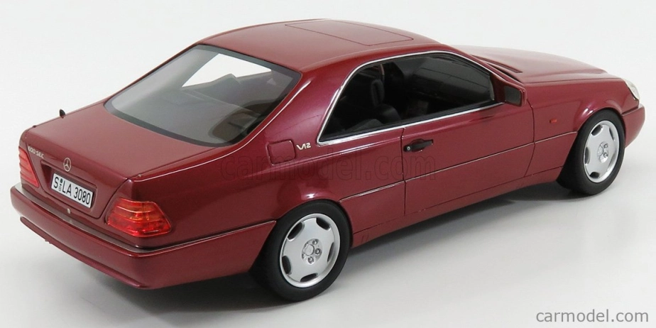 Modely Mercedes benz S-class 600sec Coupe (c140) 1992 1:18 Red Met