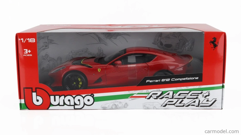 Bburago Ferrari 812 Competizione 2021 1:18 Rosso Corsa – červená