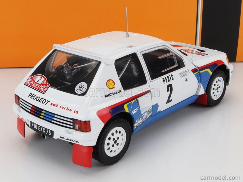 Ixo-models Peugeot 205 T16 N 2 Rally Montecarlo 1985 1:24, bílá