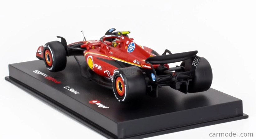 Bburago Ferrari F1 Sf-24 Team Scuderia Ferrari N 55 4th Italy Monza Gp 2024 Carlos Sainz – With Pilot And Showcase 1:43 červená biela čierna