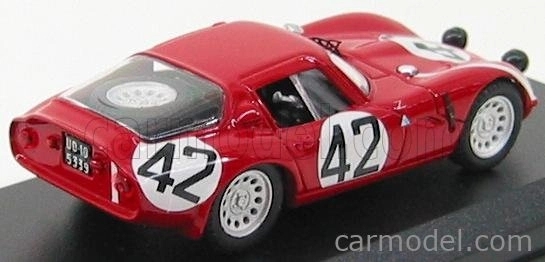Best-model Alfa romeo Tz2 N 42 24h Le Mans 1965 Zuccoli - Geky 1:43 Red