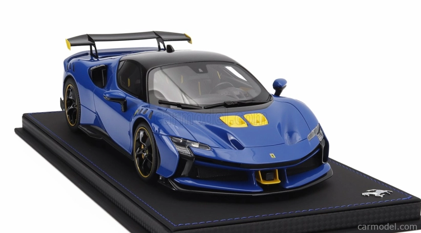 Bbr-models Ferrari Sf90 Xx Stradale 2024 - Con Vetrina - S vitrínou 1:18 Azzurro Dino - Svetlo modrá čierna žltá