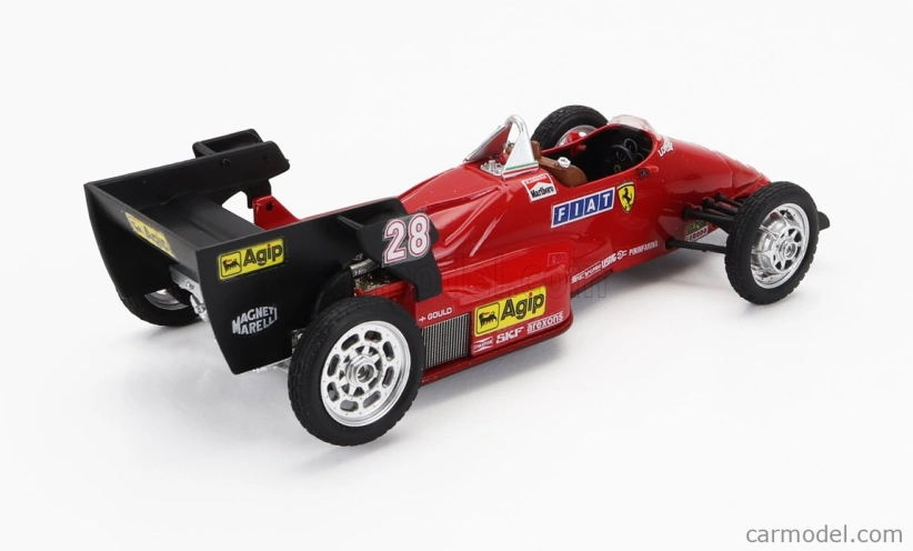 Brumm Iveco fiat Fiat Iveco 190 Truck Car Transporter Monaco Gp 1984 With 2x F1 Ferrari 126ck Turbo N 27 Michele Alboreto - N 28 Rene Arnoux + Figures And Accessories 1:43 Red