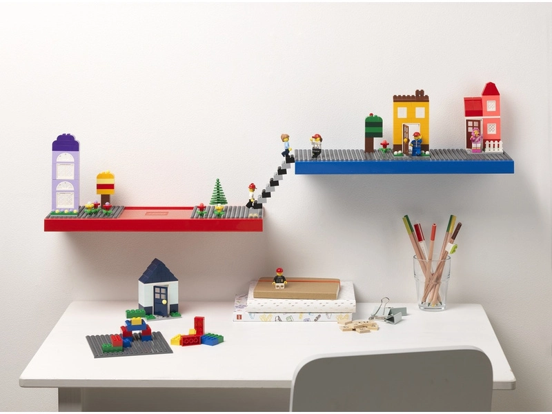LEGO polička na vystavenie stavebníc - červená