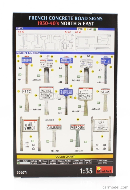 Miniart Accessories Segnali Stradali - French Concrete Road Signs 1930-40 1:35 /