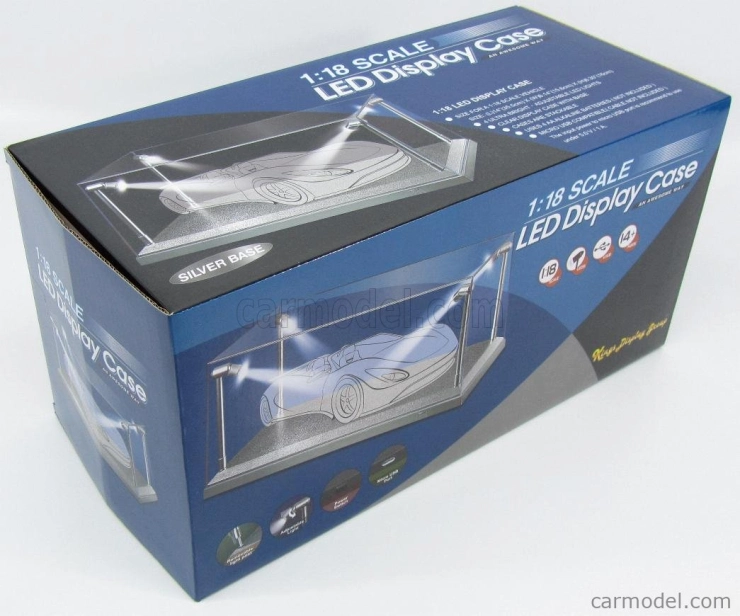 Triple9 Vetrina display box Lungh.lenght Cm 35.5 X Largh.width Cm 15.7 X Alt.height Cm 15.8 (altezza Interna Cm 13.5) - Luci Funzionanti Led - Base Silver 1:18 Plastový Displej