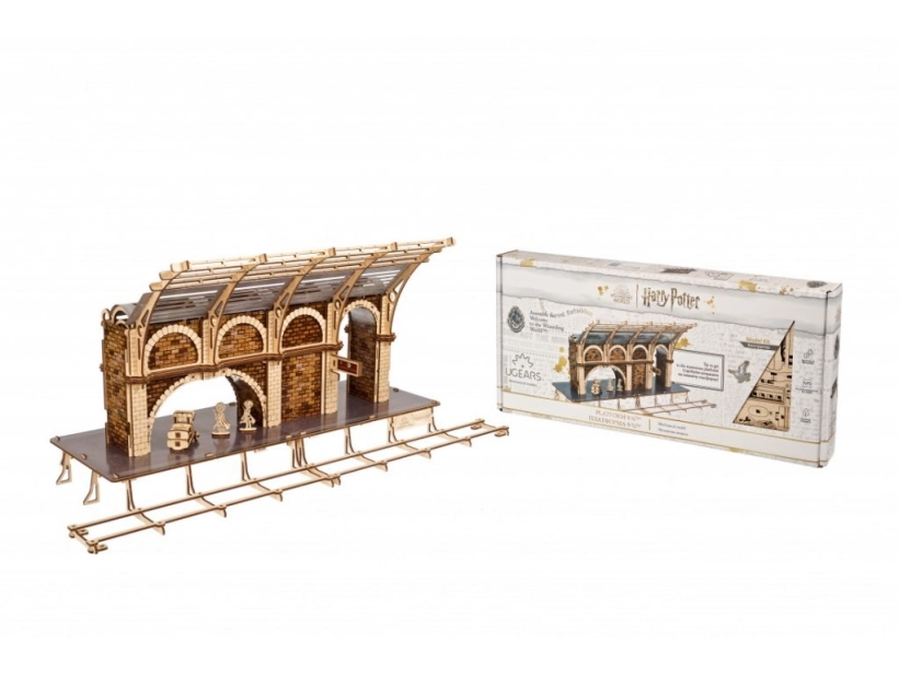 Ugears Dřevěná 3D mechanická stavebnice Harry Potter - vlakové nástupiště