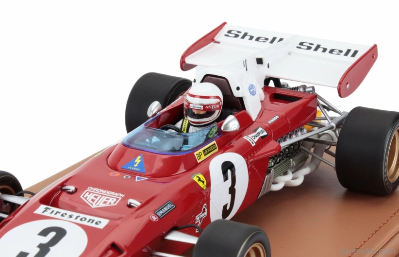 Tecnomodel Ferrari F1   312b2 N 3 Zandvoort Gp (with Pilot Figure) 1971 Clay Regazzoni - Con Vetrina - With Showcase 1:18 Červená Bílá