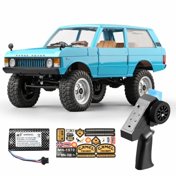 RC auto Range Rover 1970, modrá + náhradní baterie