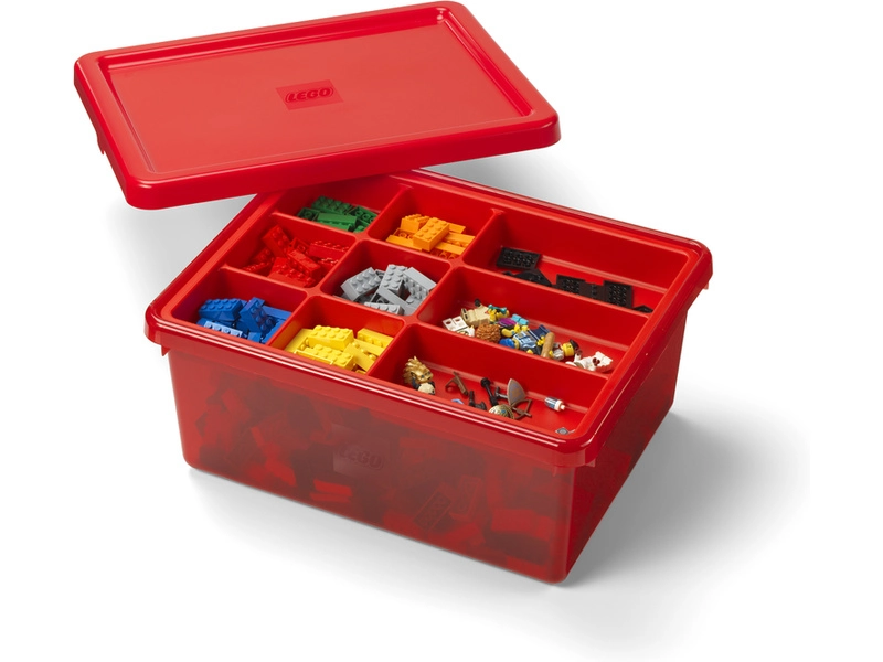 LEGO úložný box s organizérom červený