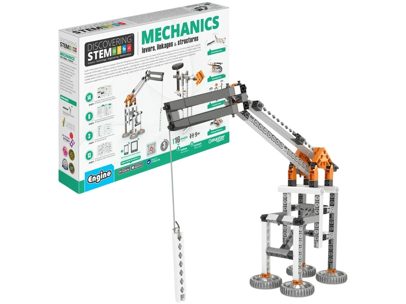 Mechanické páky, prípojky a konštrukcia Engino Stem