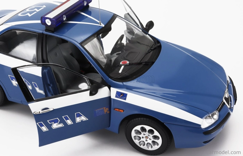 Mitica-diecast Alfa romeo 156 2.0 Twin Spark Polizia Stradale 1997 1:18 Modrá Bílá