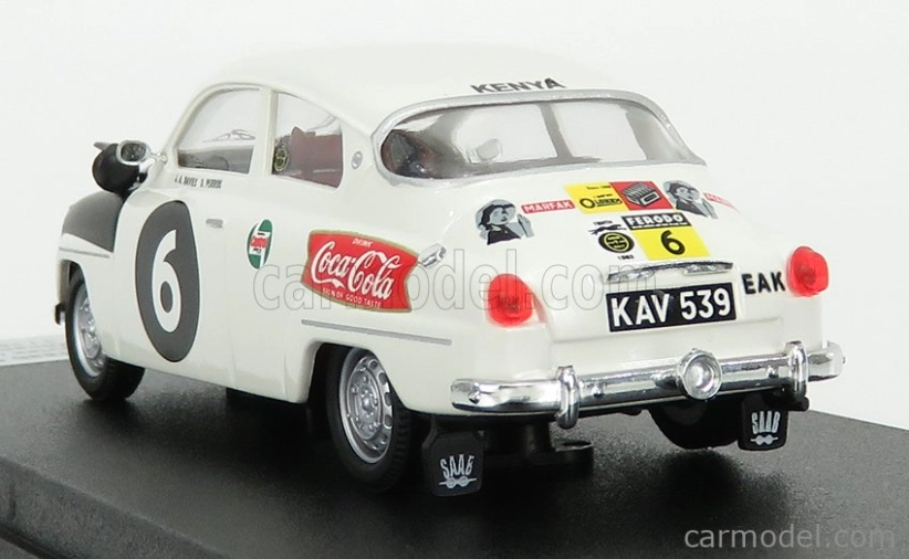 Trofeu Saab 96 N 6 Rally East African Safari 1962 J.a.davies - D.perros 1:43 Bílá Černá