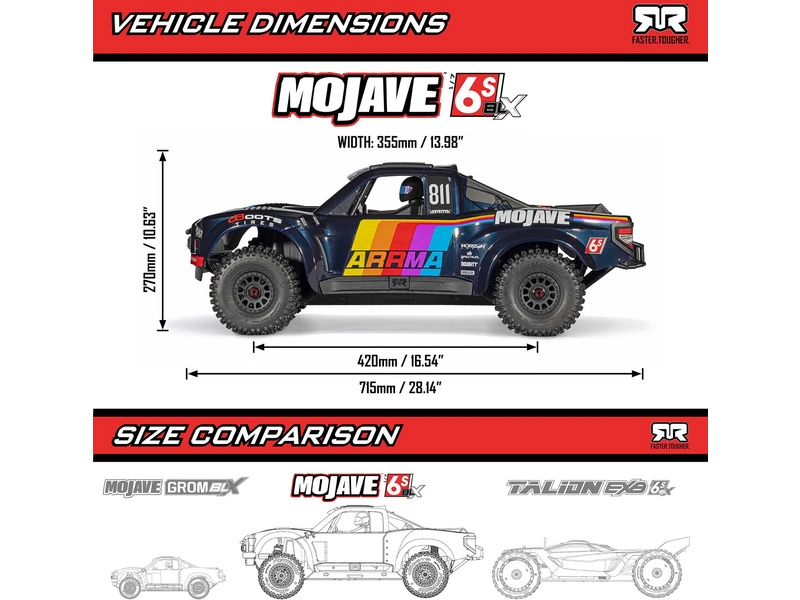 Arrma Mojave 6S BLX 1:7 4WD RTR modrá