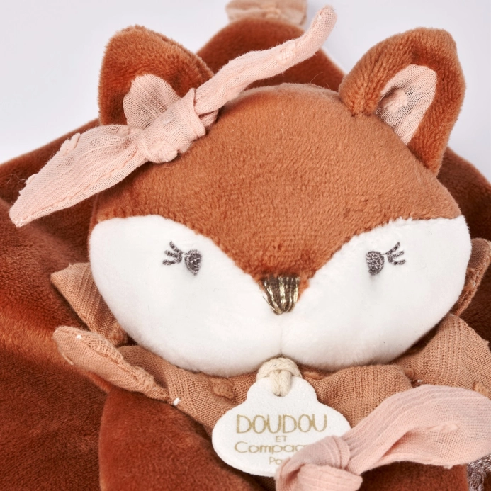 Doudou Dárková sada Plyšová liška Mina s úchytem na dudlík 20 cm