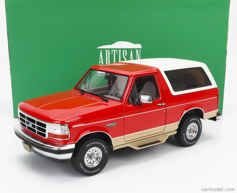 Greenlight Ford usa Bronco 1994 - Eddie Bauer Edition 1:18 Červená Zlatá Bílá