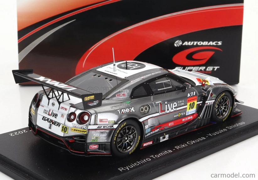 Spark-model Nissan Gt-r Team Gainer Tanax N 10 Gt300 Super Gt 2022 R.tomita - R.okusa 1:43 Bielo-sivá