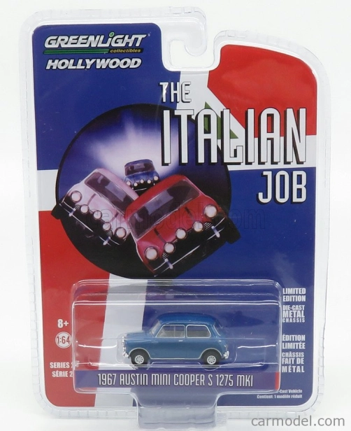 Greenlight Austin Mini Cooper S 1275 Mki 1967 - The Italian Job 1:64 Světle Modrá