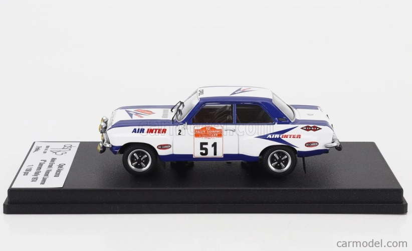 Trofeu Opel Ascona (nočná verzia) N 51 Rally Sanremo 1974 Alain Errani - Vincent Laverne 1:43 Biela Modrá