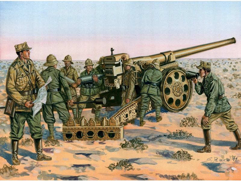Italeri figurky - WWII Cannone da 149/40 with Crew (1:72)