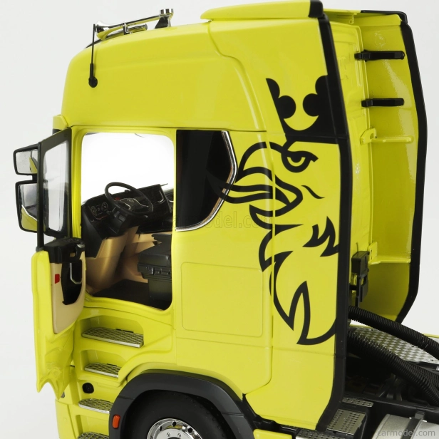 Nzg Scania S730 V8 Tractor Truck 2-assi With Vabis Logo 2017 1:18 Žlutá