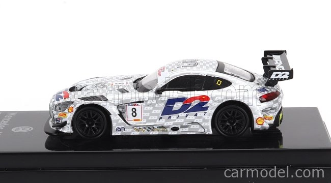Paragon-models Mercedes benz Gt3 Amg Evo Team Ram Racing N 8 12h Gulf 2022 Mikael Grenier - Ian Loggie - Morgan Tillbrook 1:64 bielo strieborná