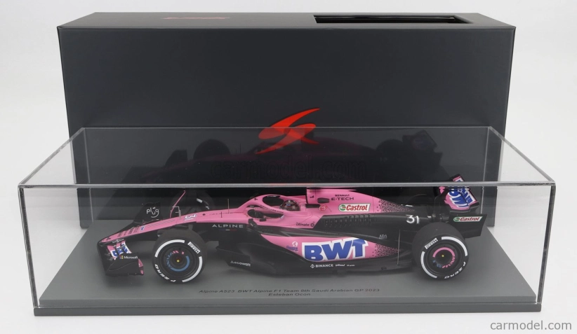 Spark-model Alpine F1  A523 Team Bwt Alpine N 31 Season 2023 Esteban Ocon 1:18 Růžová Modrá