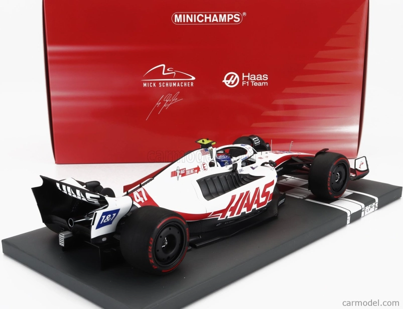 Minichamps Haas F1 Vf-22 Team Haas N 47 Brazilian Gp 2022 Mick Schumacher 1:18 Bílá Černá Červená