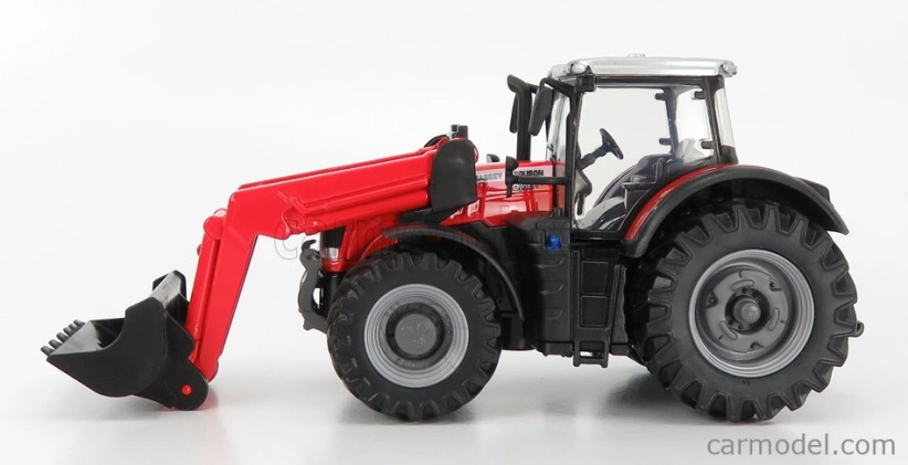 Bburago Massey ferguson 8740s Tractor With Front Loader Scraper 1:50 Red