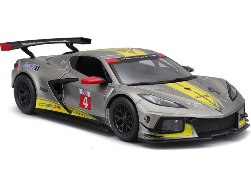 Bburago Chevrolet C8.r 6.2l V8 Team Corvette Racing N 4 Racing 2021 1:24 Šedá Žlutá
