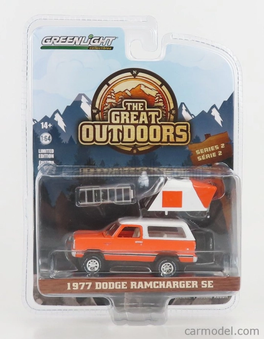 Greenlight Dodge Ramcharger Se 1977 - The Great Outdoors 1:64 Oranžová Bílá