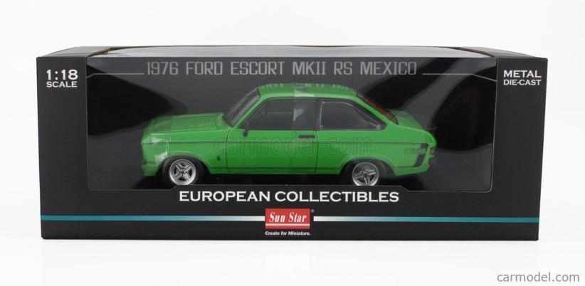Sun-star Ford england Escort Mkii Rs Mexico Rhd 1976 1:18 Zelená